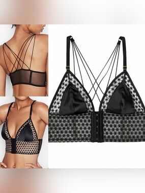 Victoria’s Secret | Black Starburst Long Line Triangle Bra